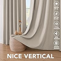 Vista 7 de H.VERSAILTEX 100% Blackout Curtains for Bedroom Thermal Insulated Linen Textured Curtains Heat and Full Light Blocking Drapes Living Room Curtains 2