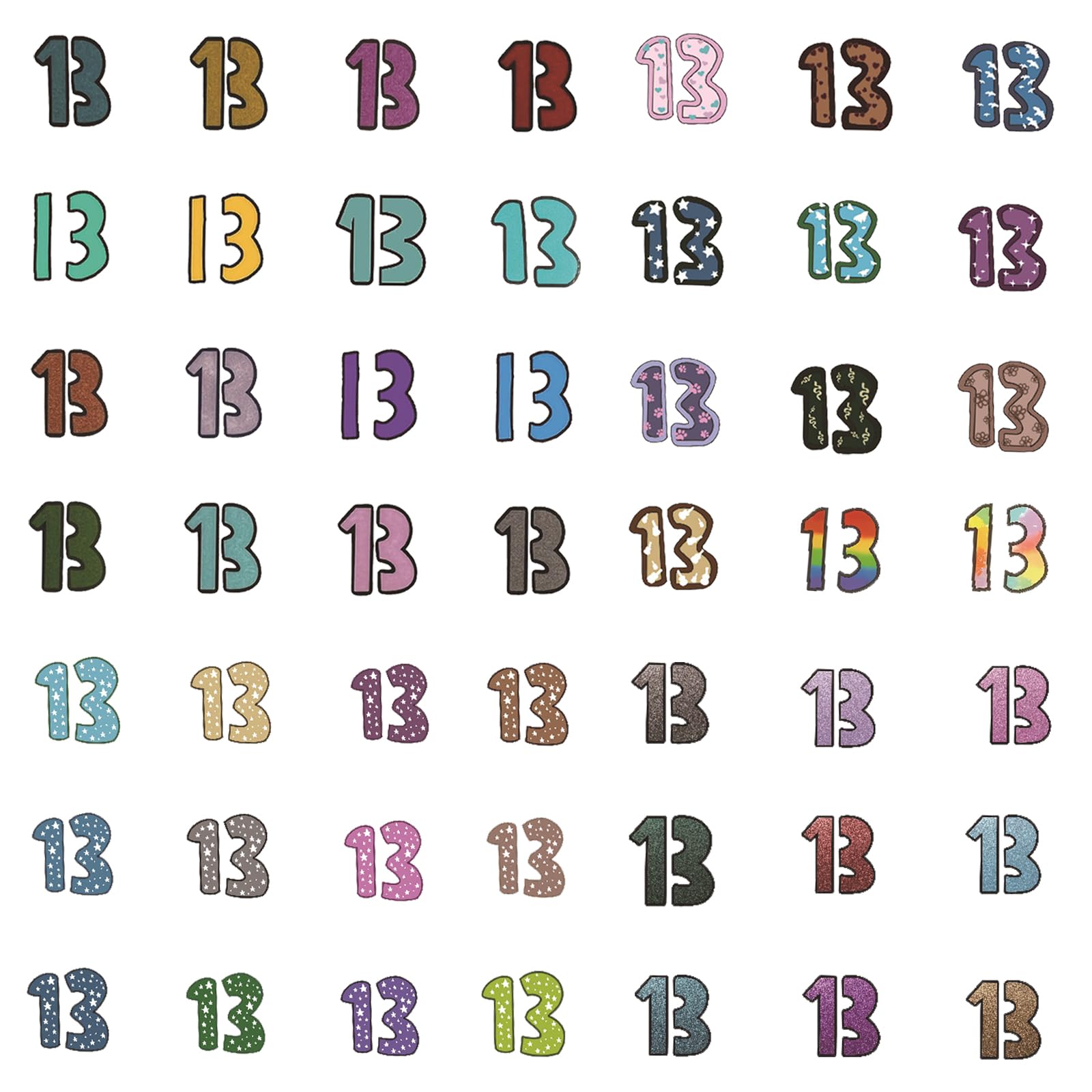 49 Pcs Number 13 Temporary Tattoo, TS Glitter 13 Temporary Tattoo, Hand tattoo, E-r-a-s T-o-u-r Merch, Concert Accessories for Gifts (Type B)