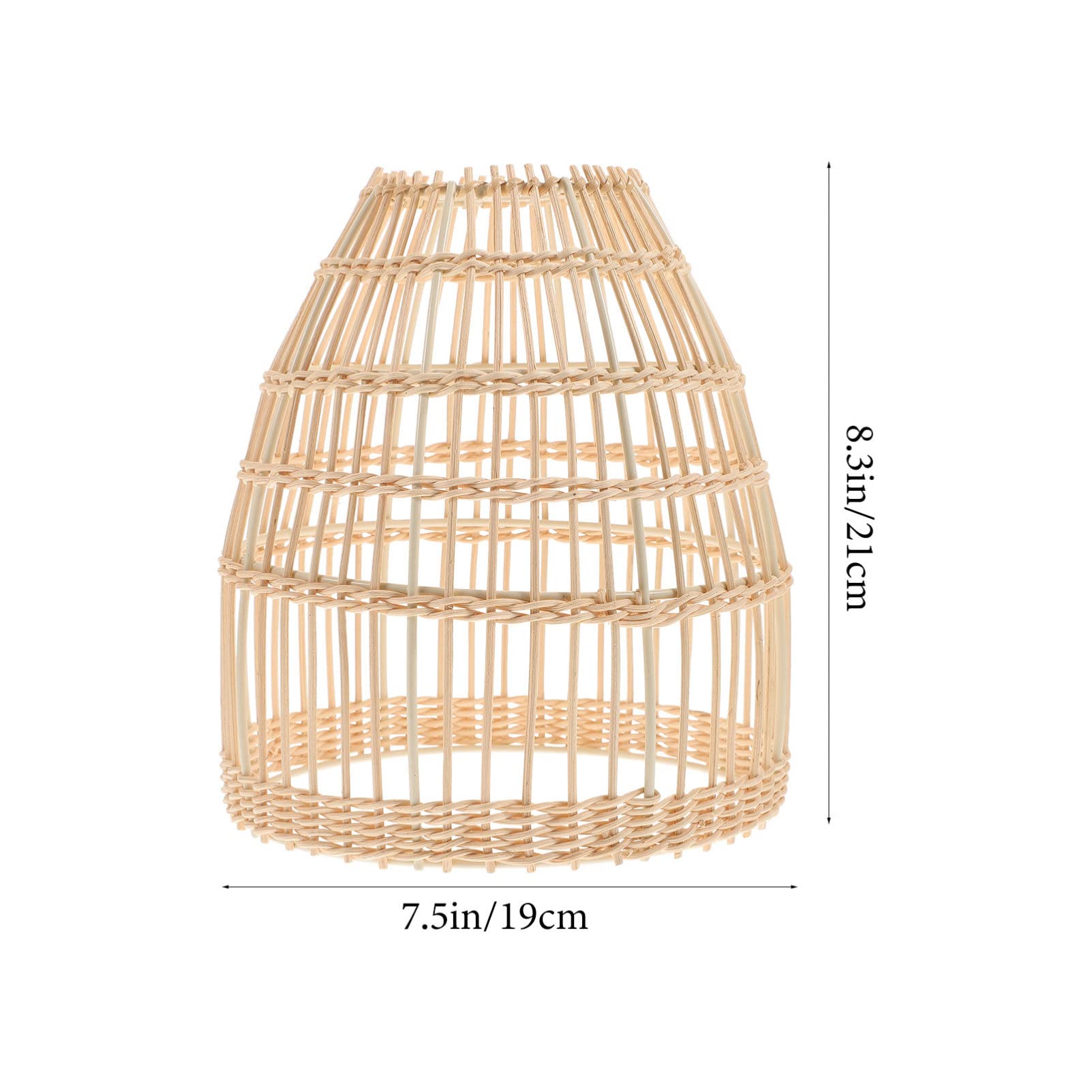 STOBAZA Paralume a sospensione in rattan, copertura per plafoniera, stile bohémien, per casa, camera da letto, ristorante, illuminazione diffusa decorativa naturale, 21 x 19 x 19 cm, confezione da 1