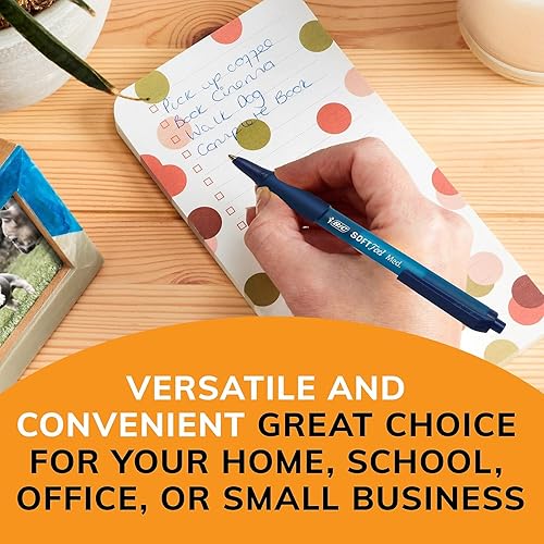 Miniatura 4 de BIC SCSM11BE Bolígrafo retráctil de tacto suave, tinta azul, 0.039in, mediano, docena