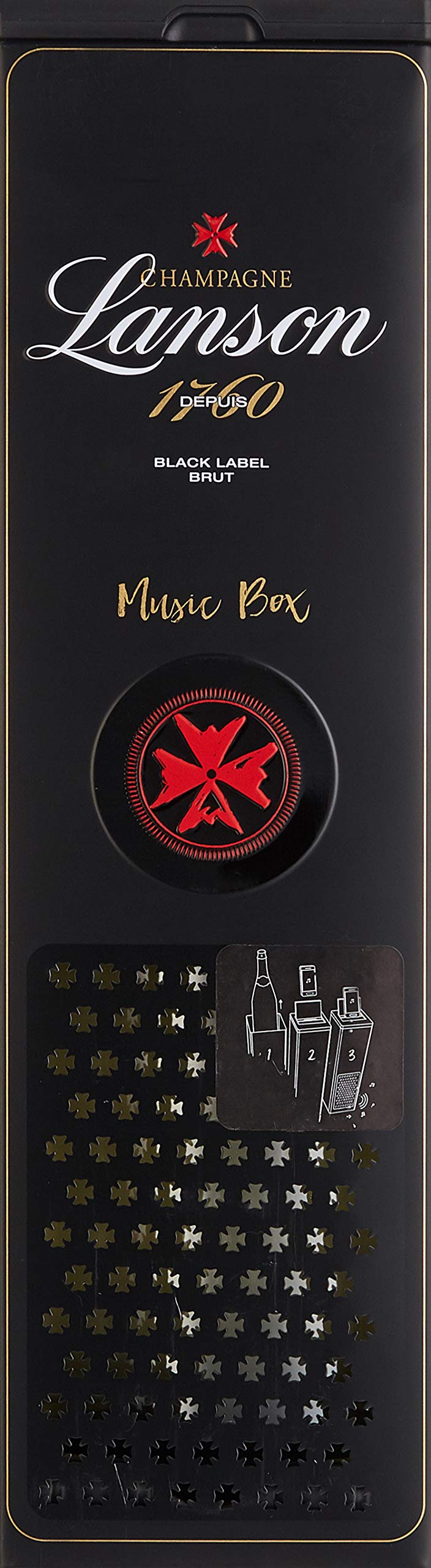 Lanson Black Label in Geschenkdose portable musicbox Champagner (1 x 0.75 l)