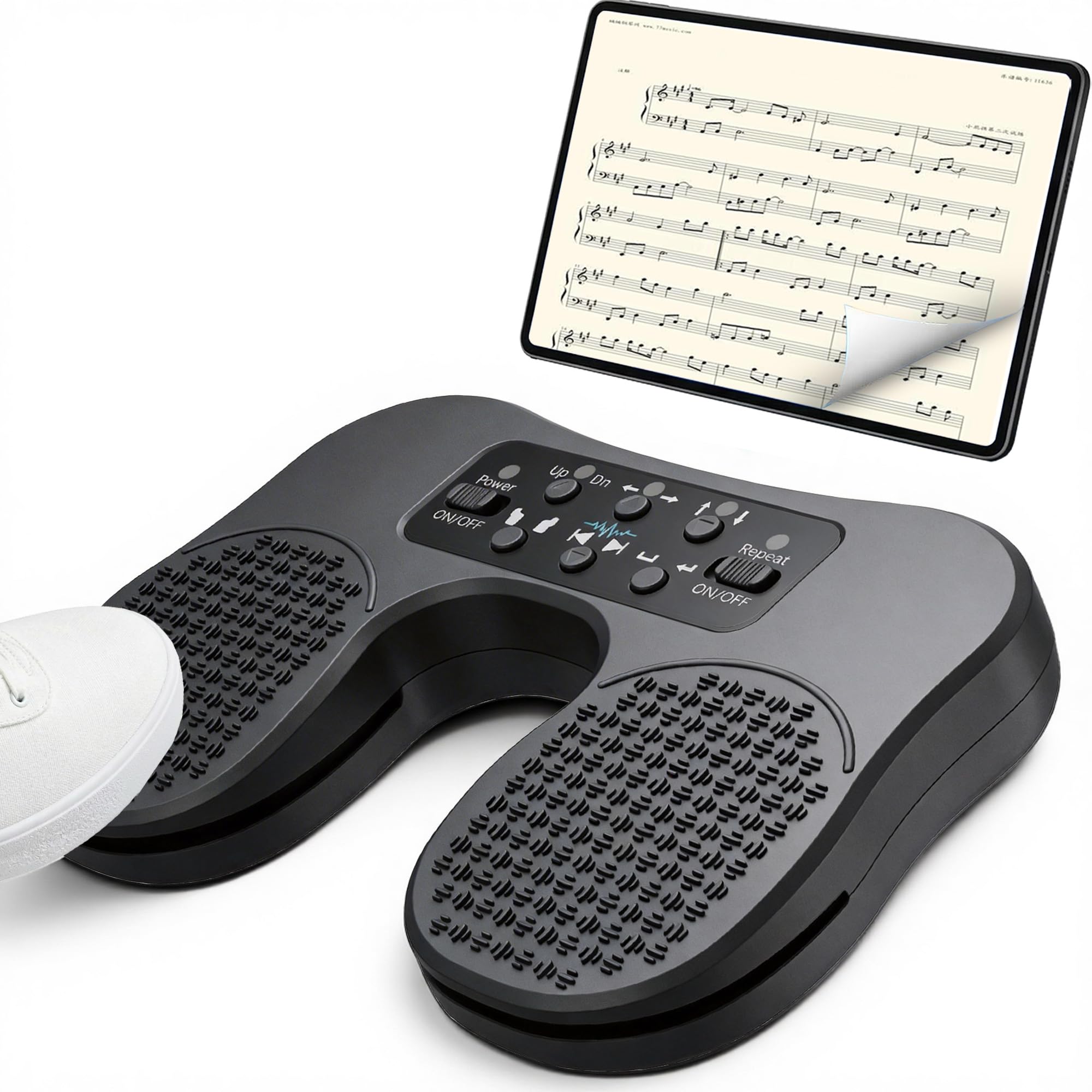 Bluetooth Page Turner Pedal: Bluetooth Fußschalter für Noten Apps mit Fußsteuerung für Pianisten Gitarristen und Live Performer für Studio und Konzert