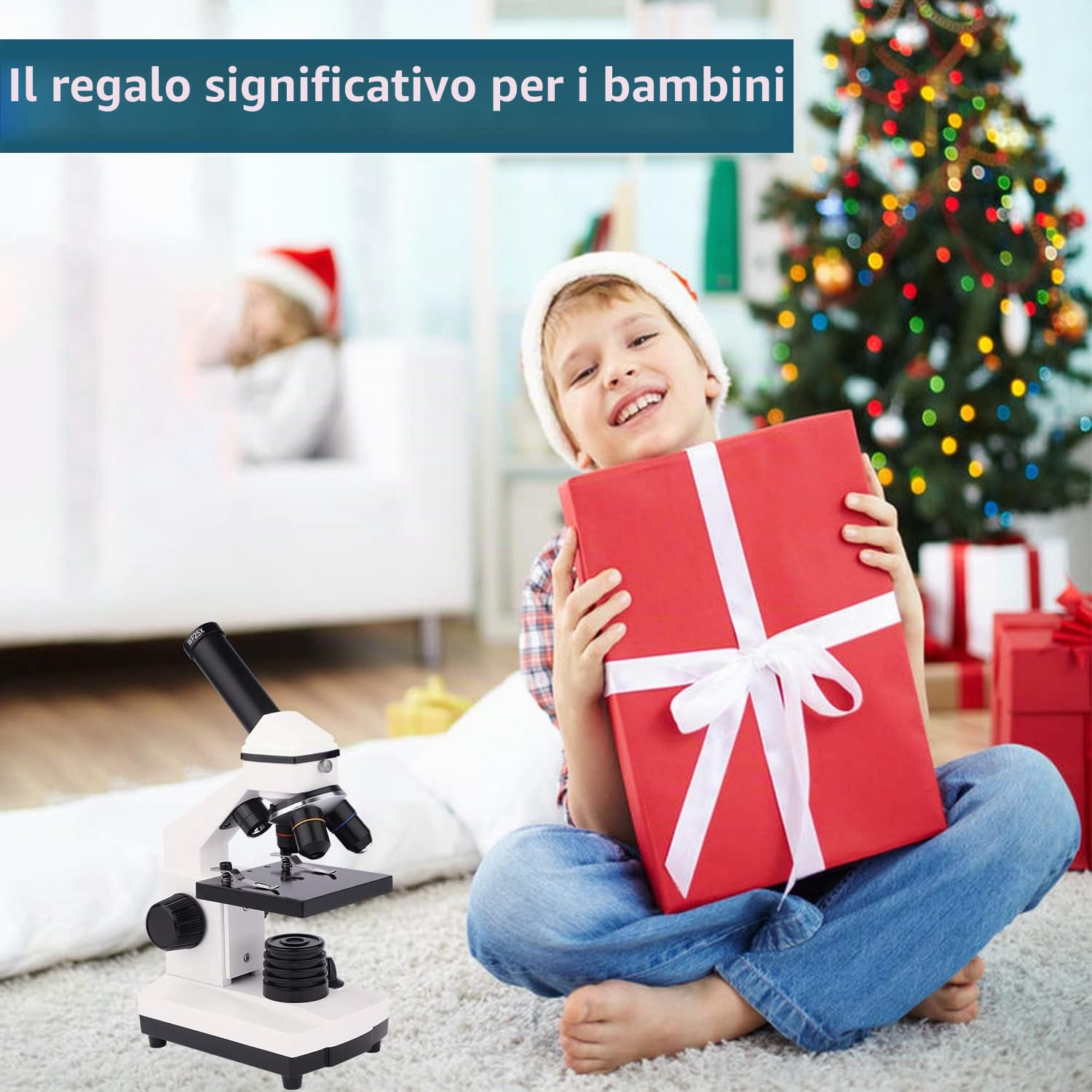 Microscopio per Bambini Studenti Adulti 250X-2000X Composti Biologic Microscopio Ottico per l'istruzione di ricerca scientifica biologica domestica del laboratorio scolastico
