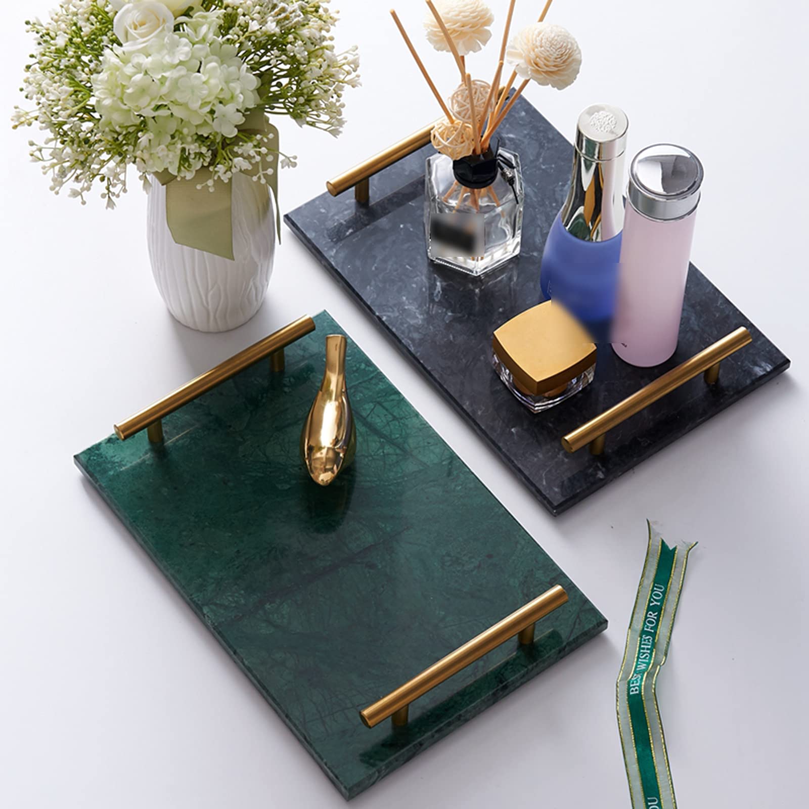 金属製装飾花瓶 トレイ付き 金属製装飾花瓶 トレイ付き