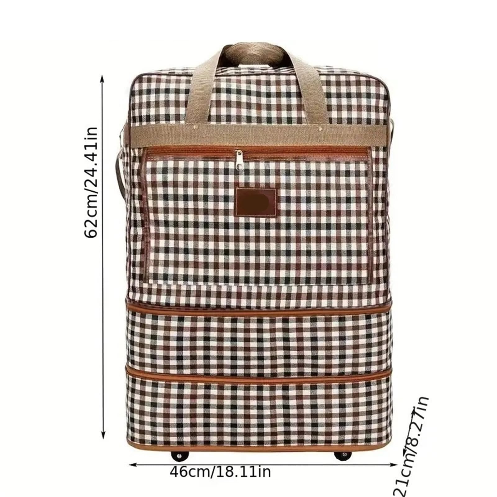 Borsa Da Viaggio Con Ruote Borsone con ruote espandibile extra large, leggero e multistrato, for viaggi riporlo facilmente, borsa for weekend o for una notte Borsone Da Viaggio(2 layers 4 wheels)