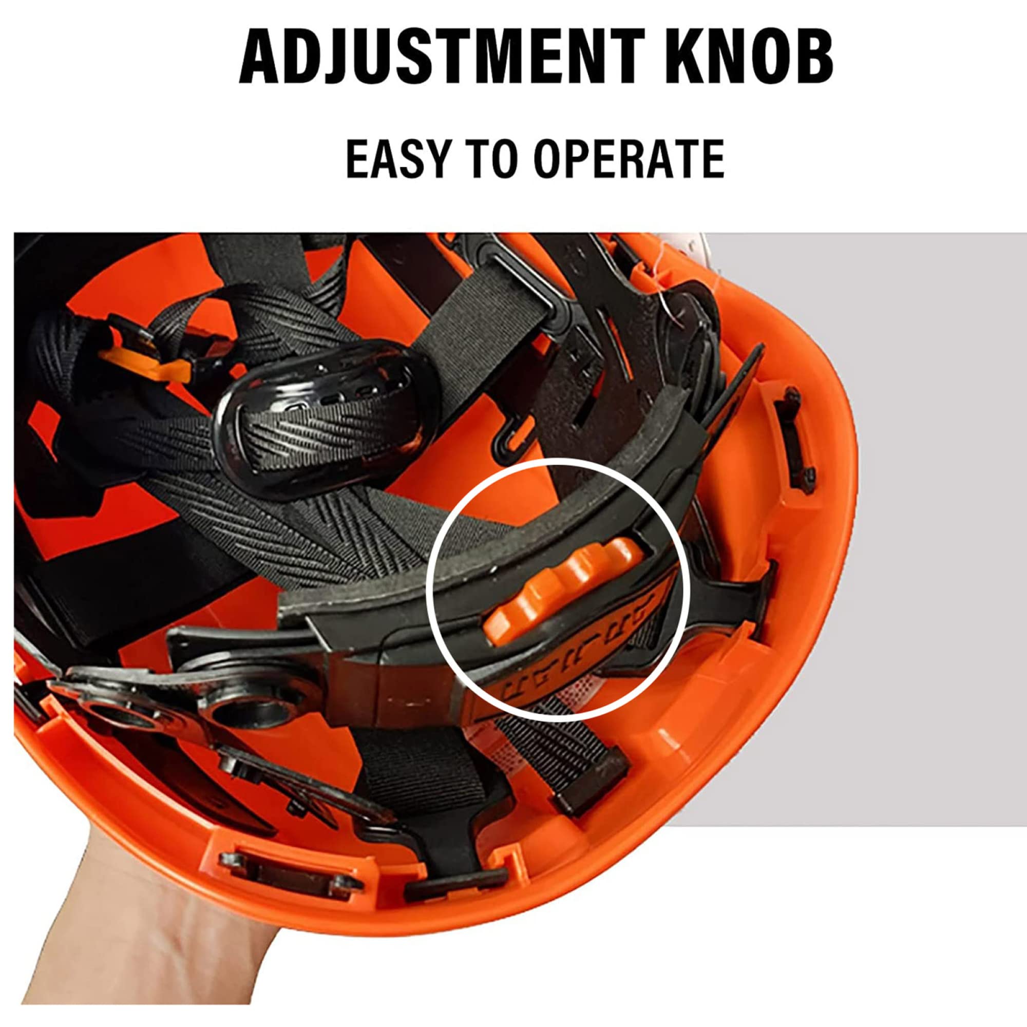 Casque de Sécurité Casque de Sécurité Poli 6 Points Type Y Menton Avec Casque de Protection Casque de Structure Réglable Protection Avancée Contre Les Chocs/Noir/Poli Ca