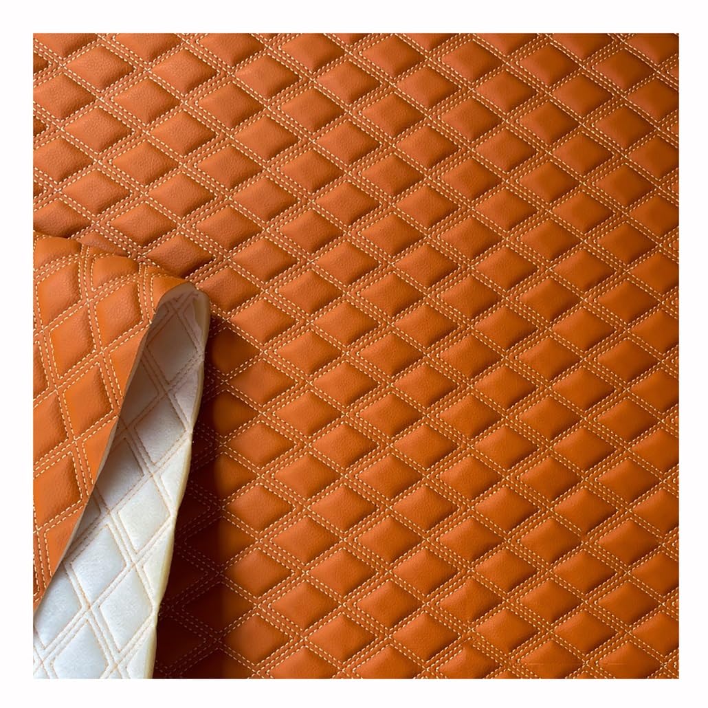 Material de tapicería de piel sintética, acolchado con puntada de diamante, guata suave para interior del vehículo, rollo de 1,6 x 9 m