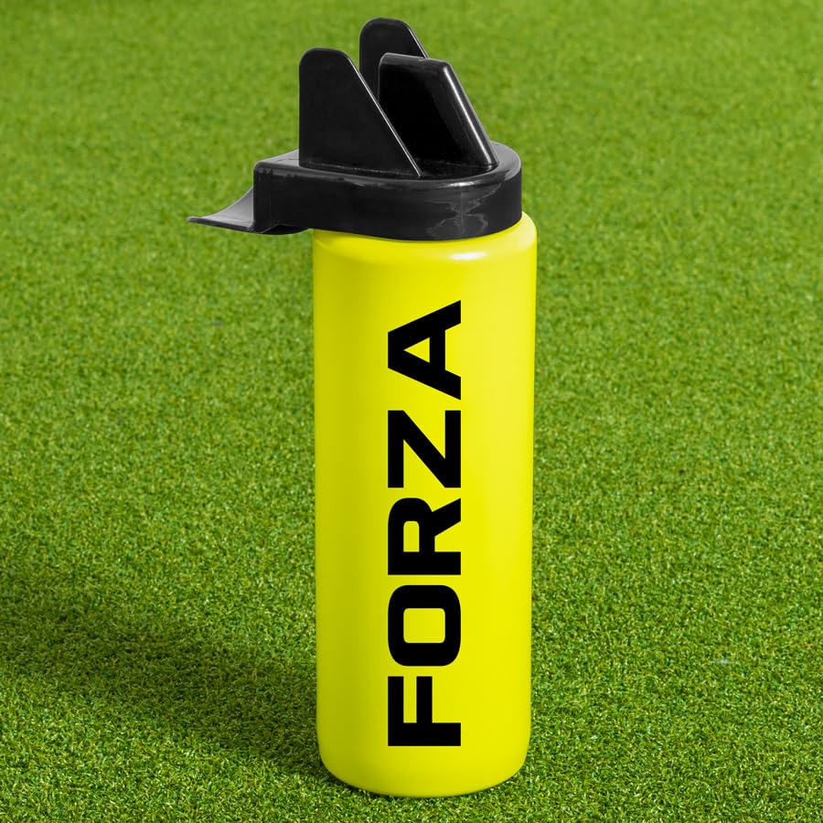 FORZA 1L Team Hygiene Water Bottles | BPA Free Sports Water Bottles with Contactless Nozzle - Ideal for Sports Teams (Yellow, Pack of 20)