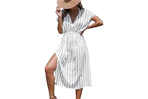 Women's V-Neck Midi Beach Dress: Perfect Summer Style