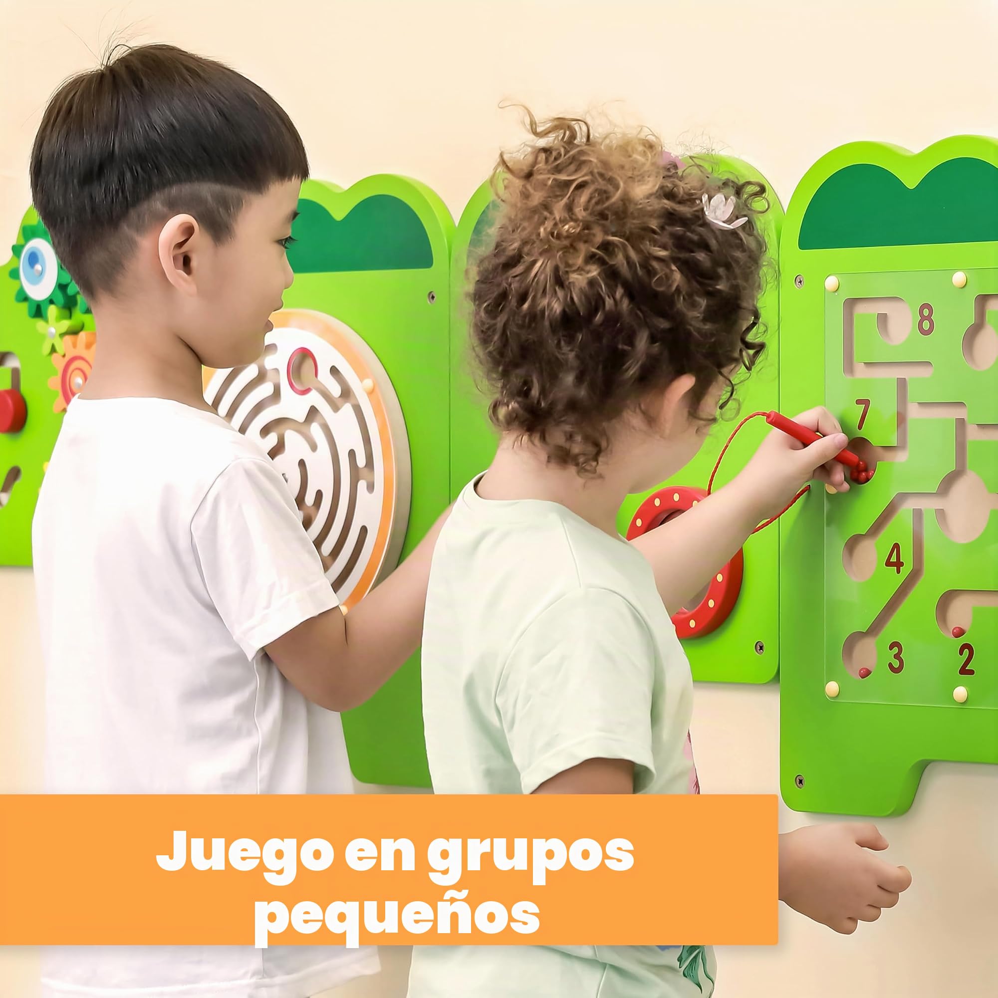 SPARK & WOW Paneles de Pared de Actividad de cocodrilo, Edad 18 +, Juguete Montessori Sensory Wall Toy – 11 Actividades – Tabla de Actividades – Decoración para habitación de niños pequeños