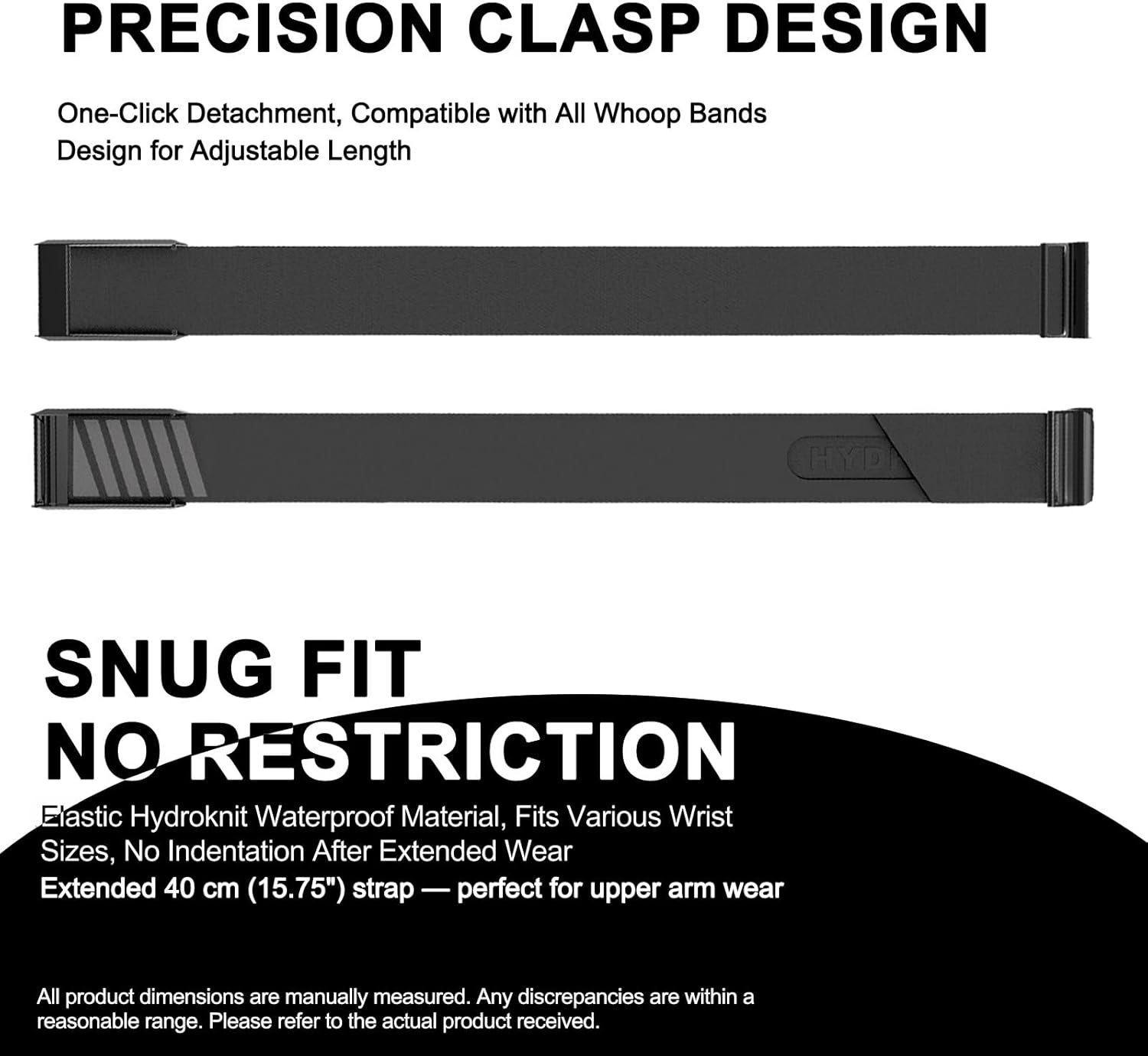 防水速乾ハイドロニット交換用バイセップバンド、フィットネストラッカー用Whoop 4.0(38cm)対応