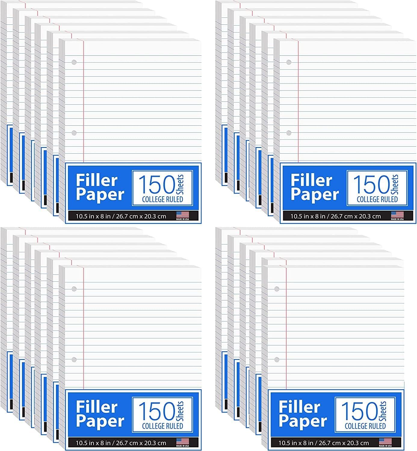 Amazon.com : Notebook Paper, Loose Leaf Paper, College Ruled Paper, 10. ...