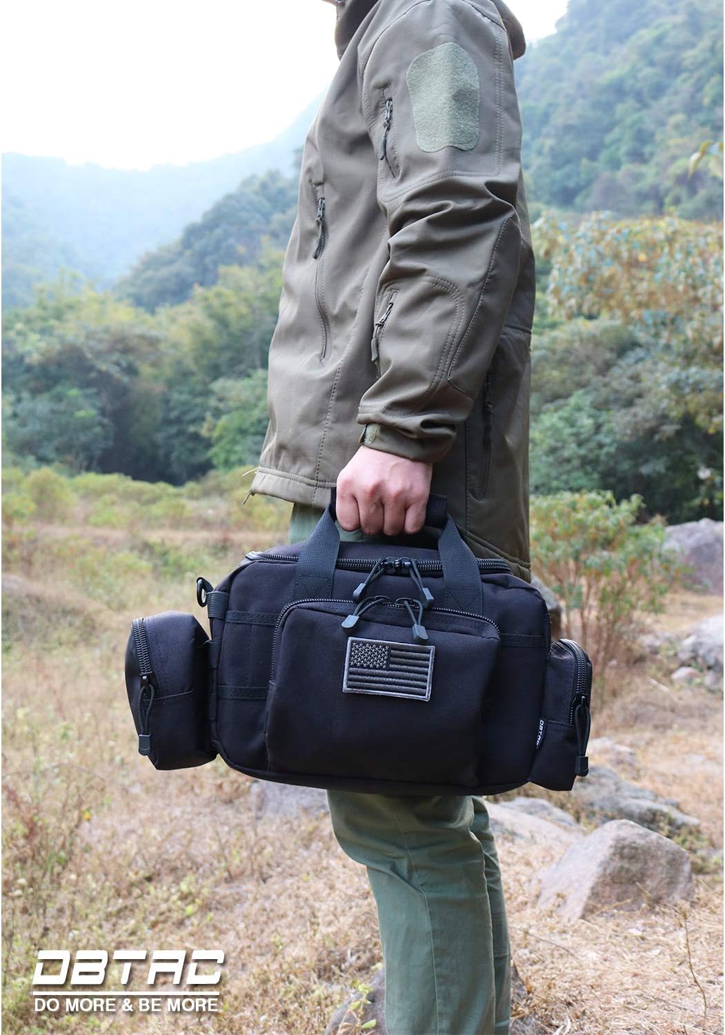 DBTAC Gun Range Bag Small | Tactical 2x Pistol Shooting Range Duffle Bag with Lockable Zipper for Handguns and Ammo (Black) : Sports & Outdoors