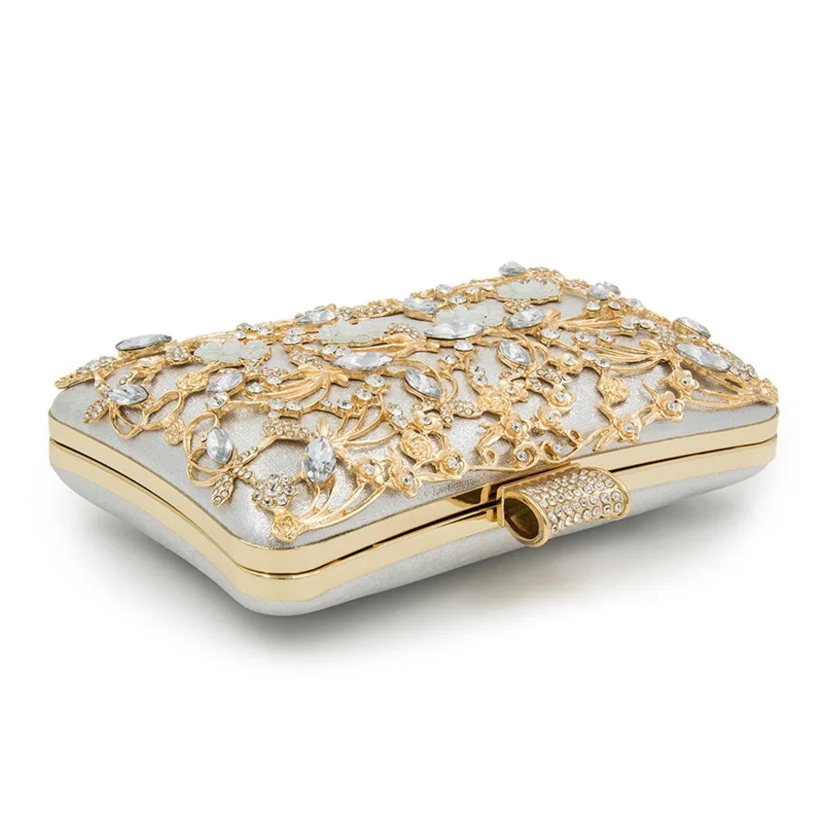 Abendtasche Damen Clutch Aushohl Stil Frauen Abend Taschen Strass Steine Metall Clutch Schulter Party Geldbörse Kristall Handtasche