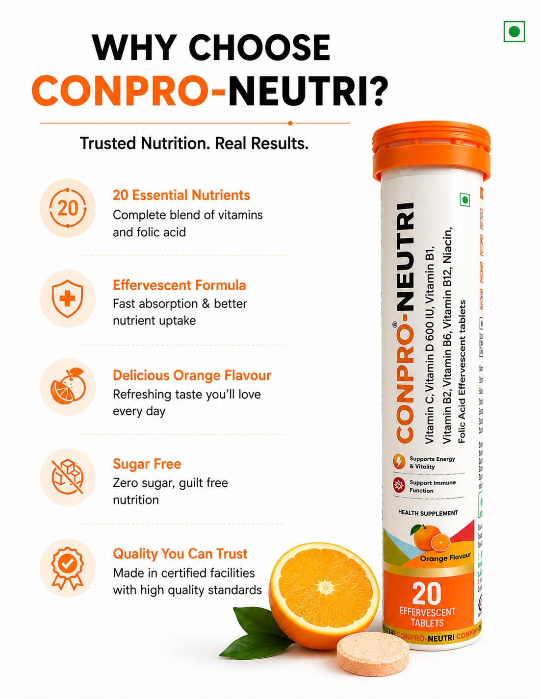 Neutri Multivitamin Effervescent Tablets, Orange Flavour, 20 — Amazon image 6