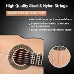 ADM Guitare classique acoustique débutante 30 Inch Nylon Strings Ensemble de guitare en bois pour les jeunes filles garçons Guitarra leçons en ligne avec Gig Bag, Strap, Tuner, Extra String, Pick, Natural
