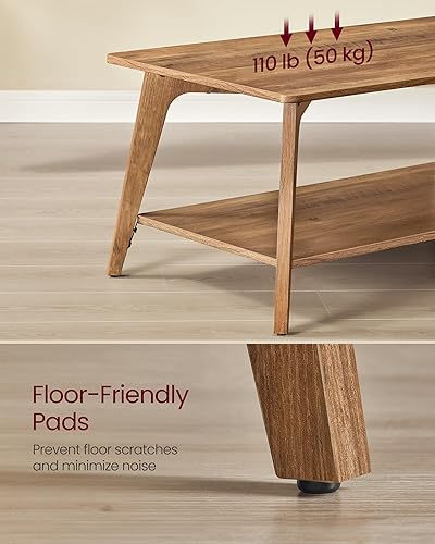 Miniatura 5 de VASAGLE MAEZO Collection ULCT249K01 - Mesa auxiliar de 2 niveles con almacenamiento, patas cónicas, transiciones curvas, 21.7 x 39.4 x 17.7