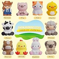 Vista 2 de Juguete de aprendizaje para niños pequeños de 1, 2 y 3 años, 20 piezas de animales de granja y marionetas de dedo, juguetes Montessori para niños