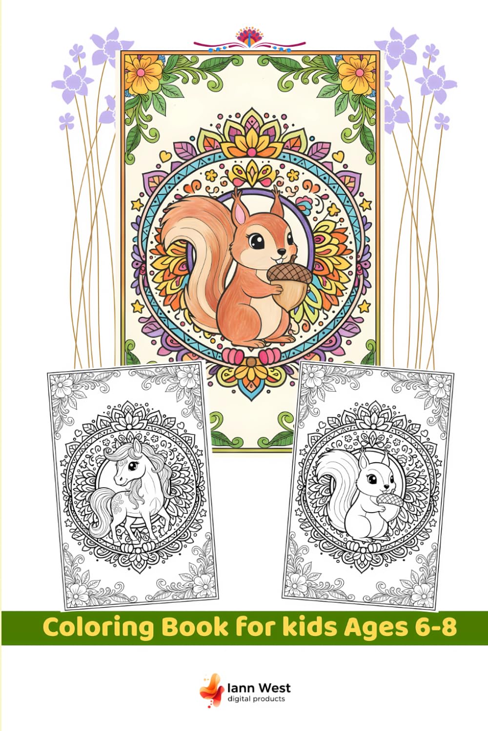 Woodland Animals Mandala Coloring Book for Kids Ages 6-8: 55 Adorable Forest Animals Including Squirrels, Foxes, Deer, Owls and Rabbits with Intricate ... 55 Adorable Forest Animals with Intricate