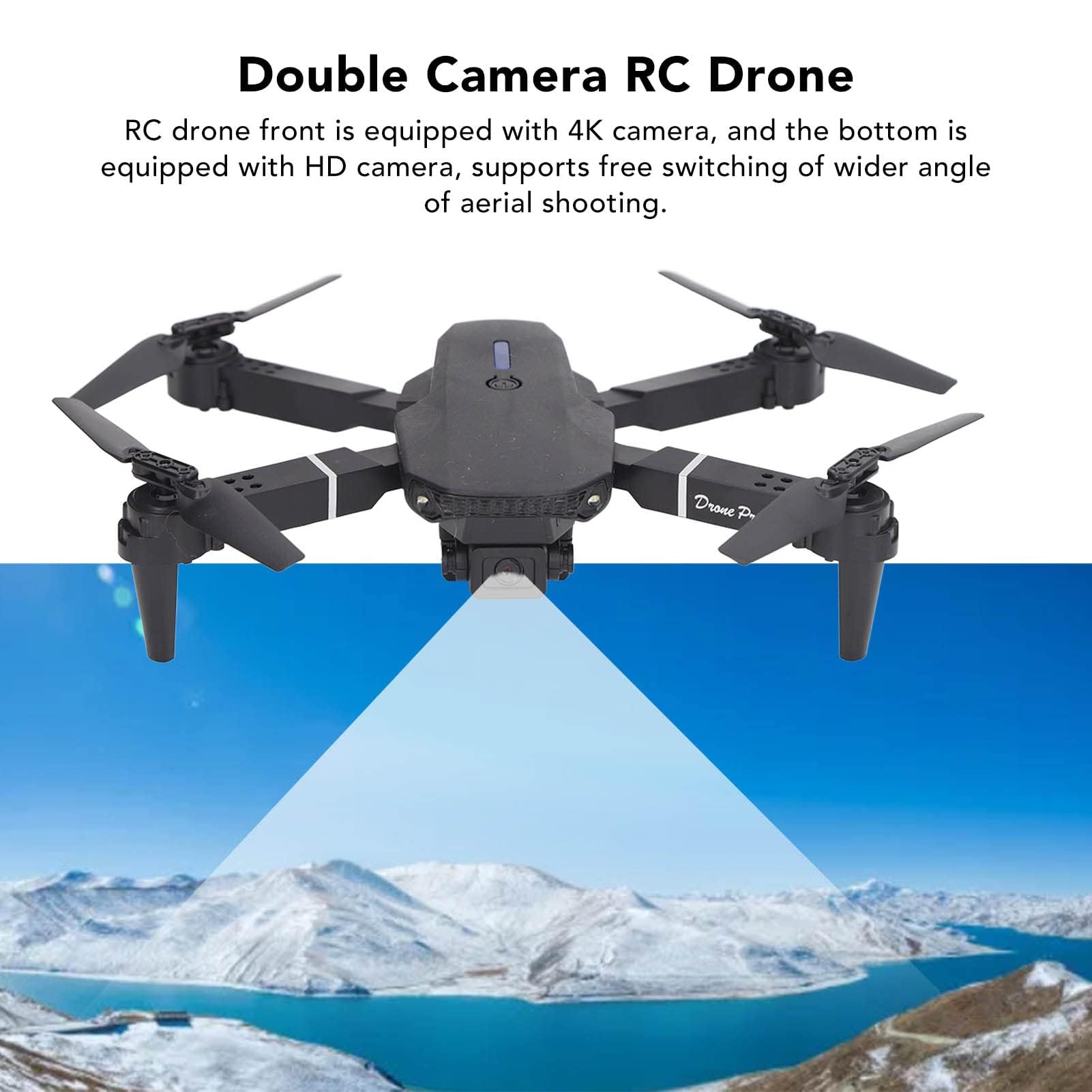 4-osiowy Dron RC z podwójną kamerą 4K HD dla Początkujących Dorosłych, Obracany w 3D Składany Quadcopter FPV RC z Unoszeniem się w Wysokim Położeniu, trajektorią Lotu, Połączeniem