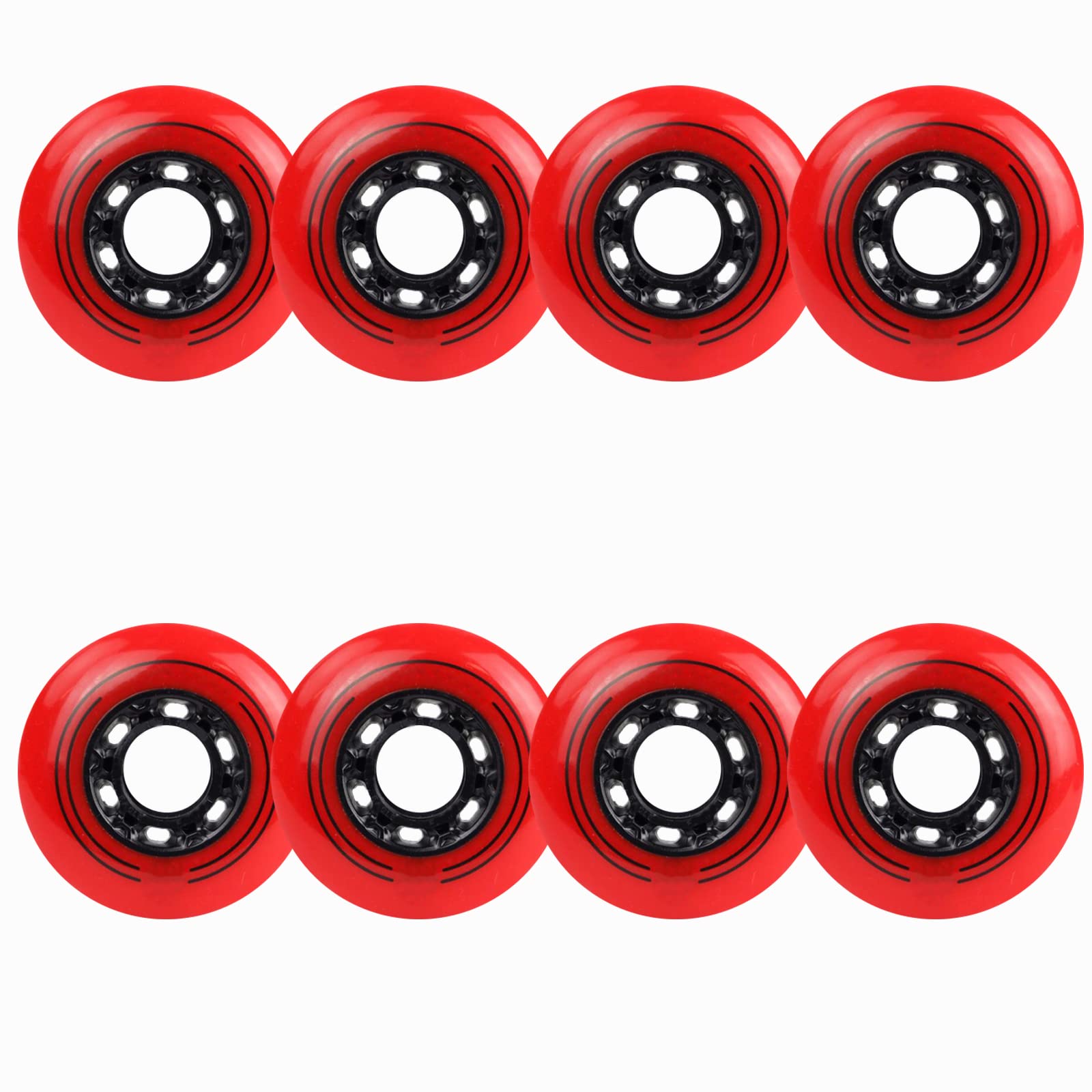 Genérico Ruedas de Repuesto para Patines en Línea Exterior Interior Paquete de 8 72 mm 76 mm 80 mm Sin Rodamientos Dureza 86/88A
