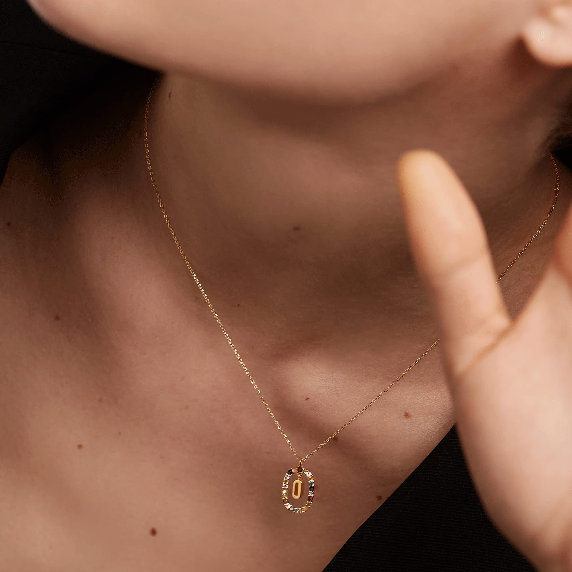 P D PAOLA - Collana Lettera O - Argento Sterling 925 placcato oro 18k - Gioielli da donna, Estándar, Oro, Nessuna pietra preziosa