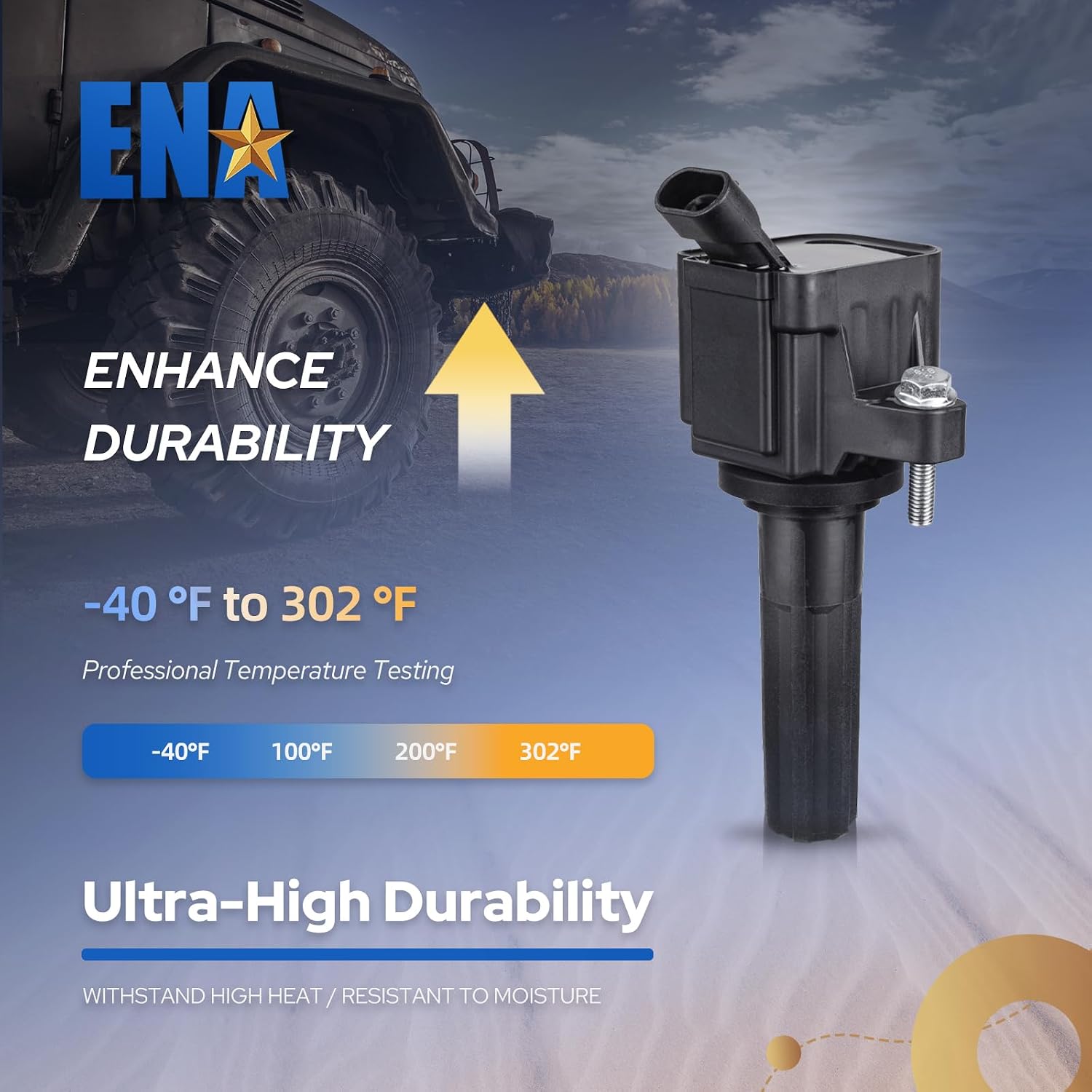 ENA Set of 4 Ignition Coil Pack Compatible with Chevrolet 2007 2008 2009 2010 2011 2012 Colorado Canyon 2.9L Replacement for C1558 UF497 5C1615