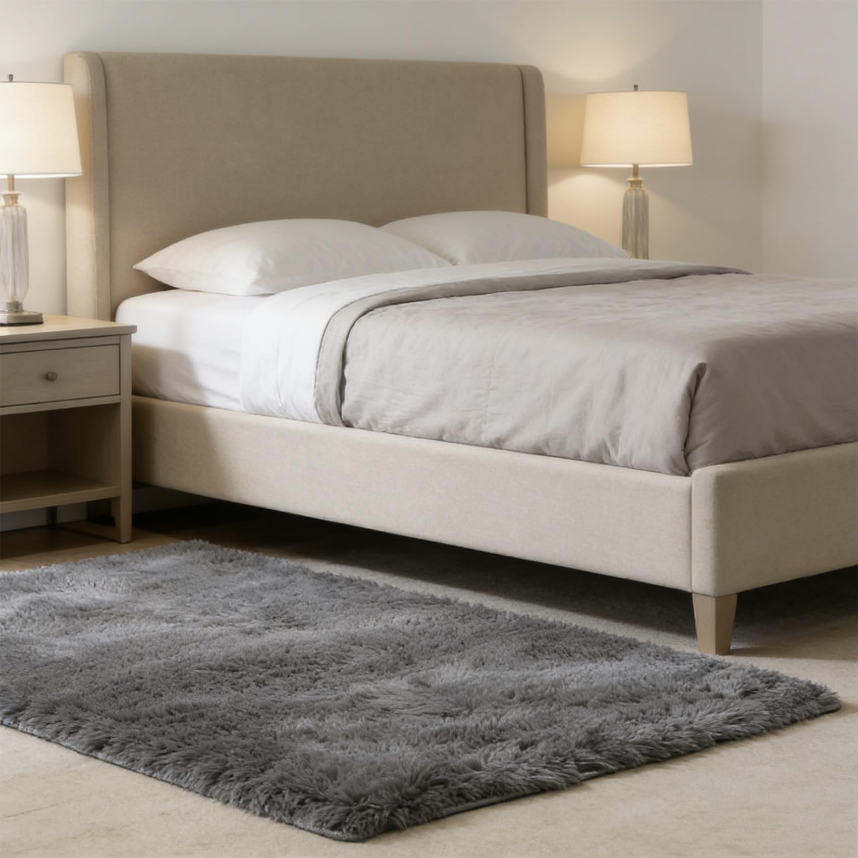 Tapis de salon vintage gris pour chambre et bureau une ambiance cosy
