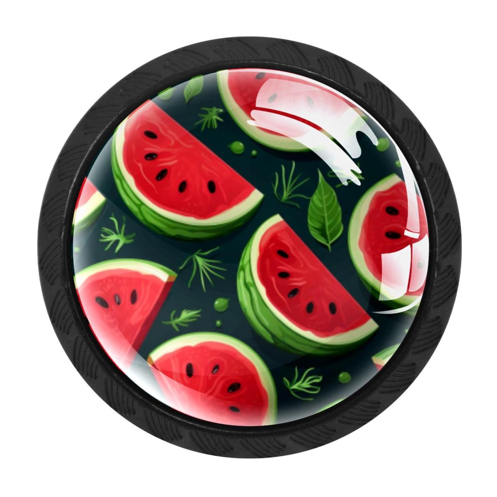 CHENZZZZ 4 Pack Cabinet Handles Black Watermelon Cabinet Knobs Draw