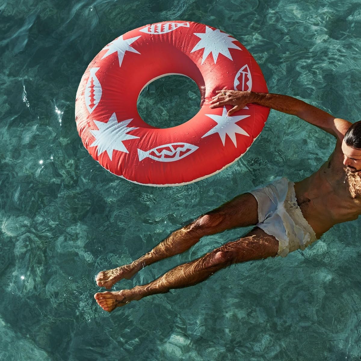 Sunnylife - Dmuchane koło do pływania Bio - De Playa Coral 105 cm
