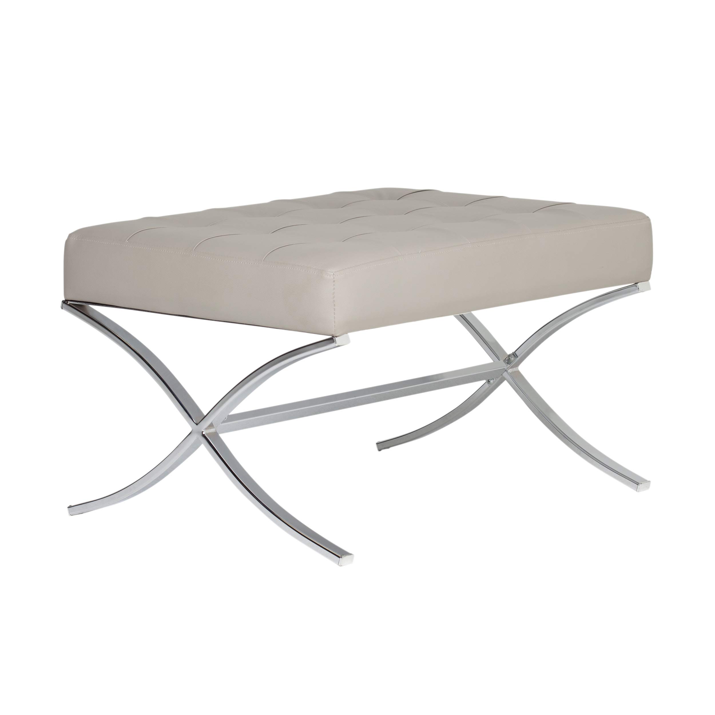 Studio Designs 72007 Bonded Leather Atrium Ottoman, Mushroom