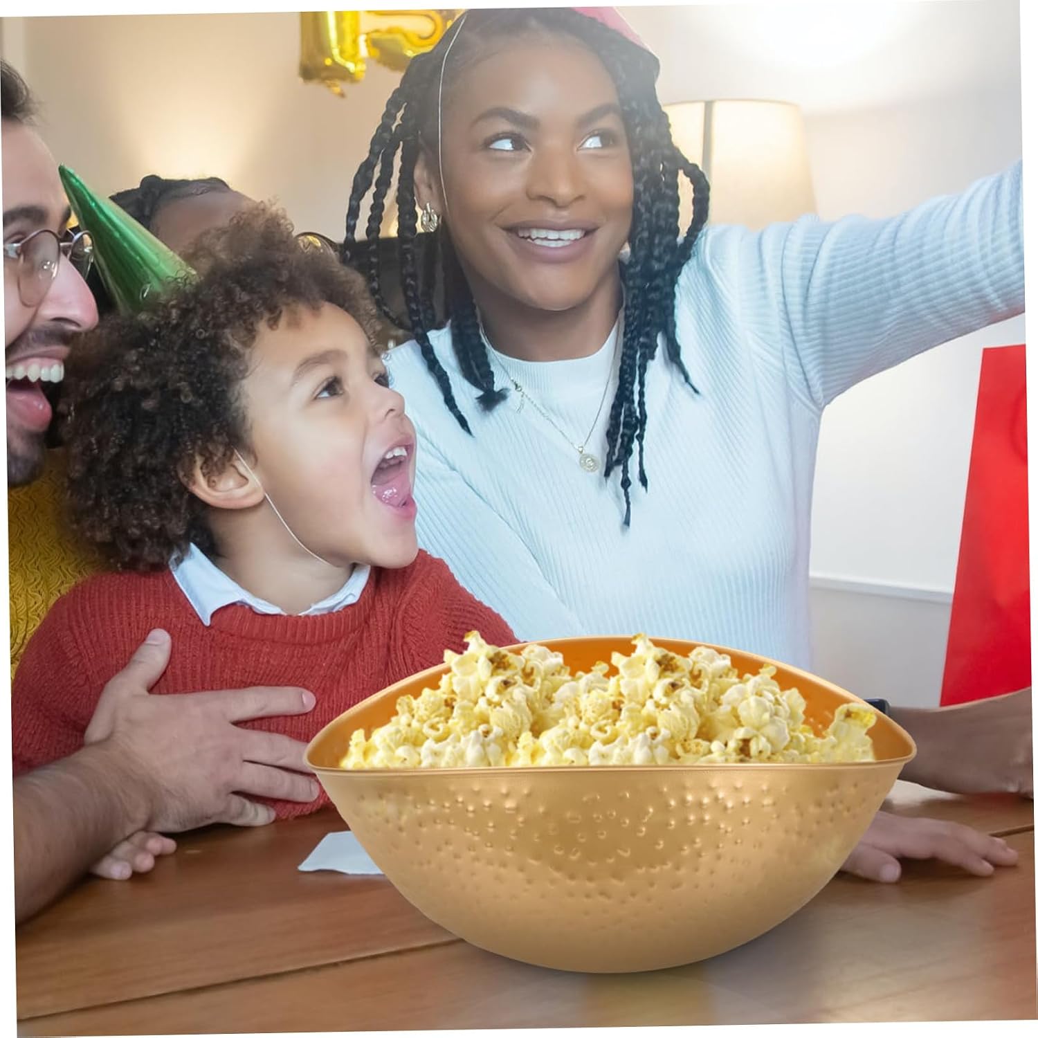 STOBAZA 1Pc Popcorn Bowl Decorative Snack Bucket for Home Kitchen Unique Retro Design for Parties and Festivals Versatile Popcorn Container
