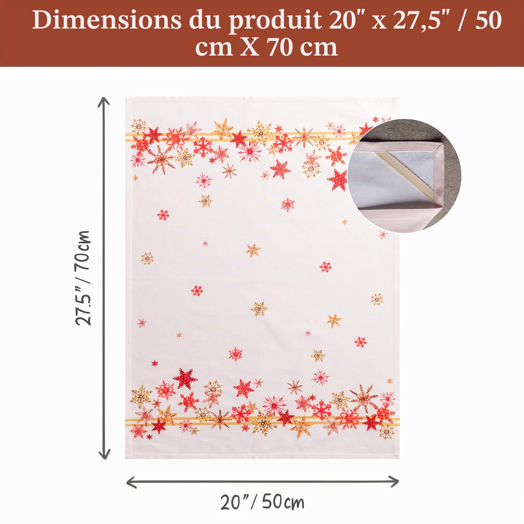 Maison d'Hermine Crystal Star Lot de 3 torchons de cuisine, bar multi-usages doux et absorbants 100 % coton - Printemps/été - 50 x 70 cm