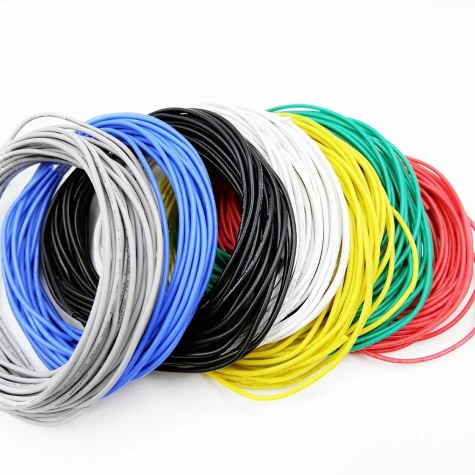 Cable eléctrico 32 30 28 26 24 AWG UL3239 3KV DIY LED (YELLOW; 5 m; 26 AWG)