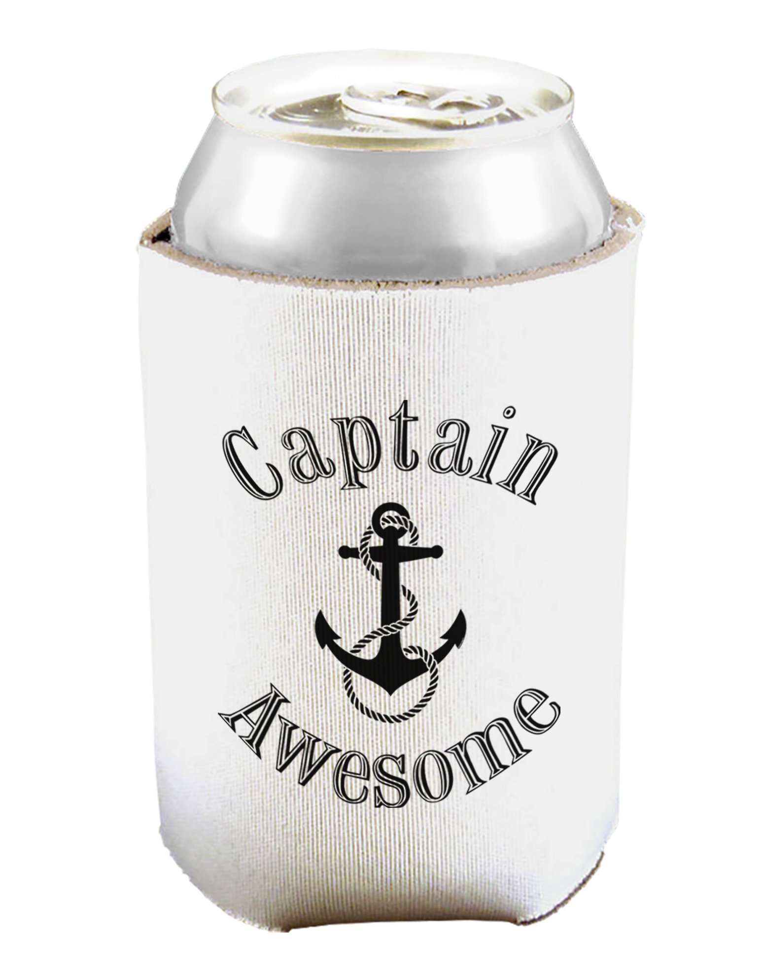 captain Awesome Funny Can and Bottle Insulator Cooler - White 2 PACK