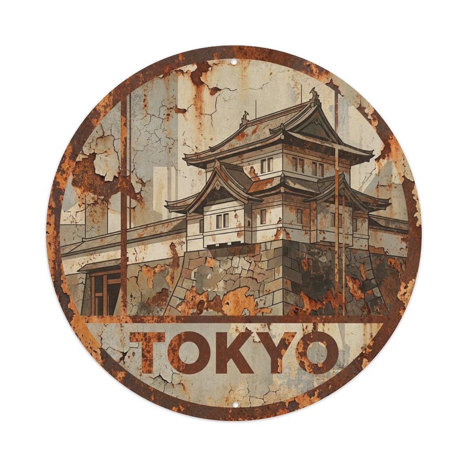 Tokyo Japan Metropolis Travel Historic Old Town Metal Tin Sign
