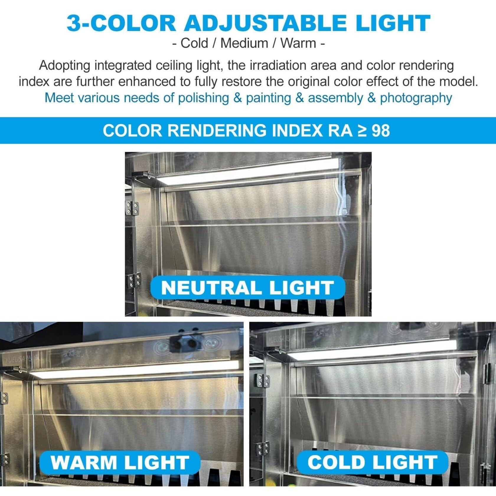 180W Wasserfall-Sprühkabine Intelligente Wasservorhang-Lackierkabine 2200 L/h Luftstrom 33cm Arbeitsfläche 3 LED-Leuchten Absauganlage Airbrush