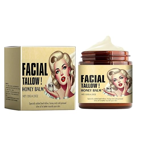 Tallow and Honey for Dry Skin Balm Melt on Contact Tallow Face Cream Moisturizer Quick Absorb Honey Balm Lock Hydration Day Night Travel Friendly