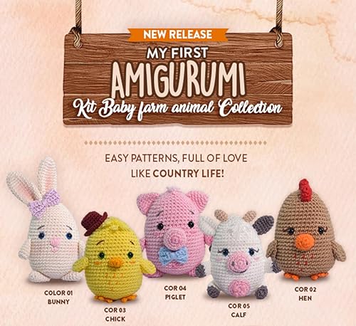 Miniatura 5 de CIRCULO Círculo Amigurumi - Kit de ganchillo - Baby Farm - Todo incluido, instrucciones fáciles - Kit de ganchillo para principiantes - Juego de