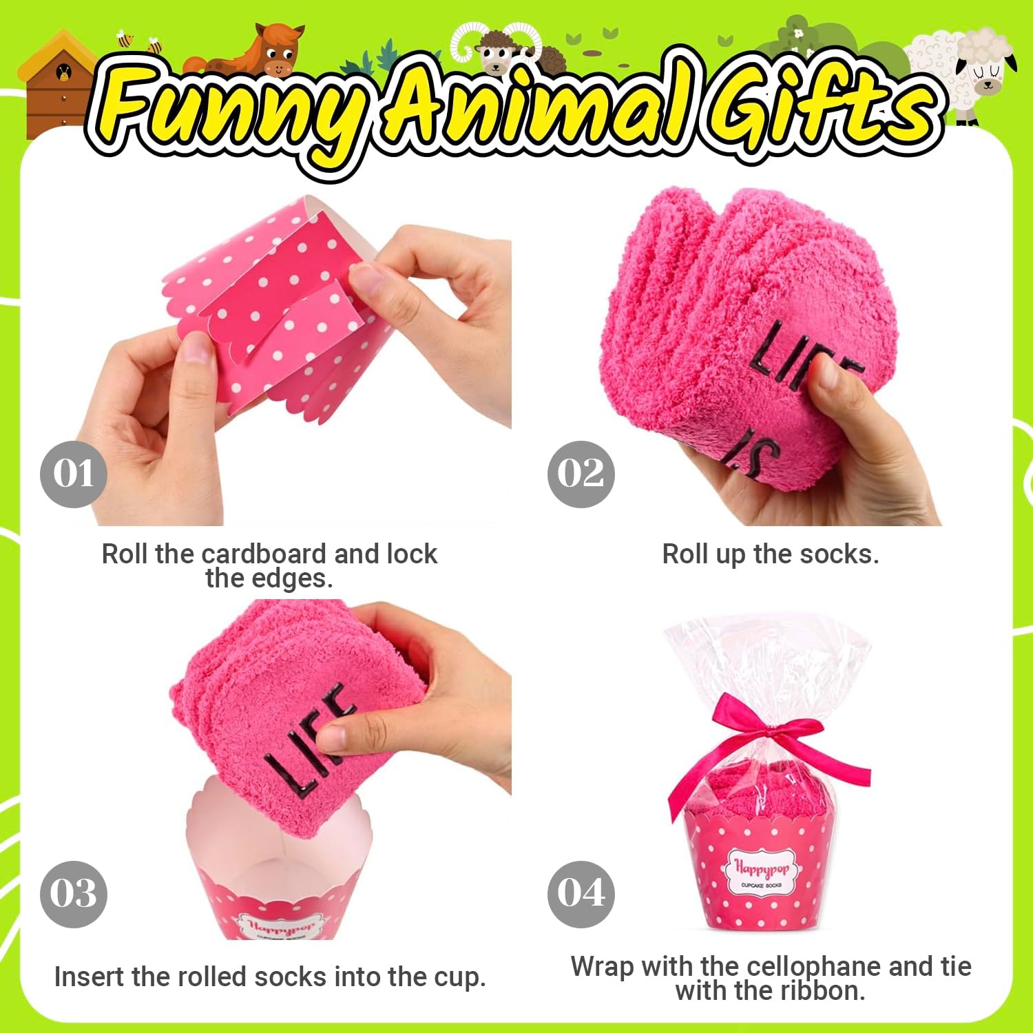 HAPPYPOP Fuzzy Animal Socks for Women - Cute Unicorn, Horse, Cow and Goat Gifts for Her - Image 7