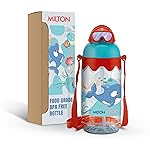 MILTON Sage 650 Sipper PET Water Bottle for School Kids | Food Grade & BPA Free | Leak Proof & Durable | Easy to Carry Loop | Ideal for Home, School & Office Use, 605 ml, Red