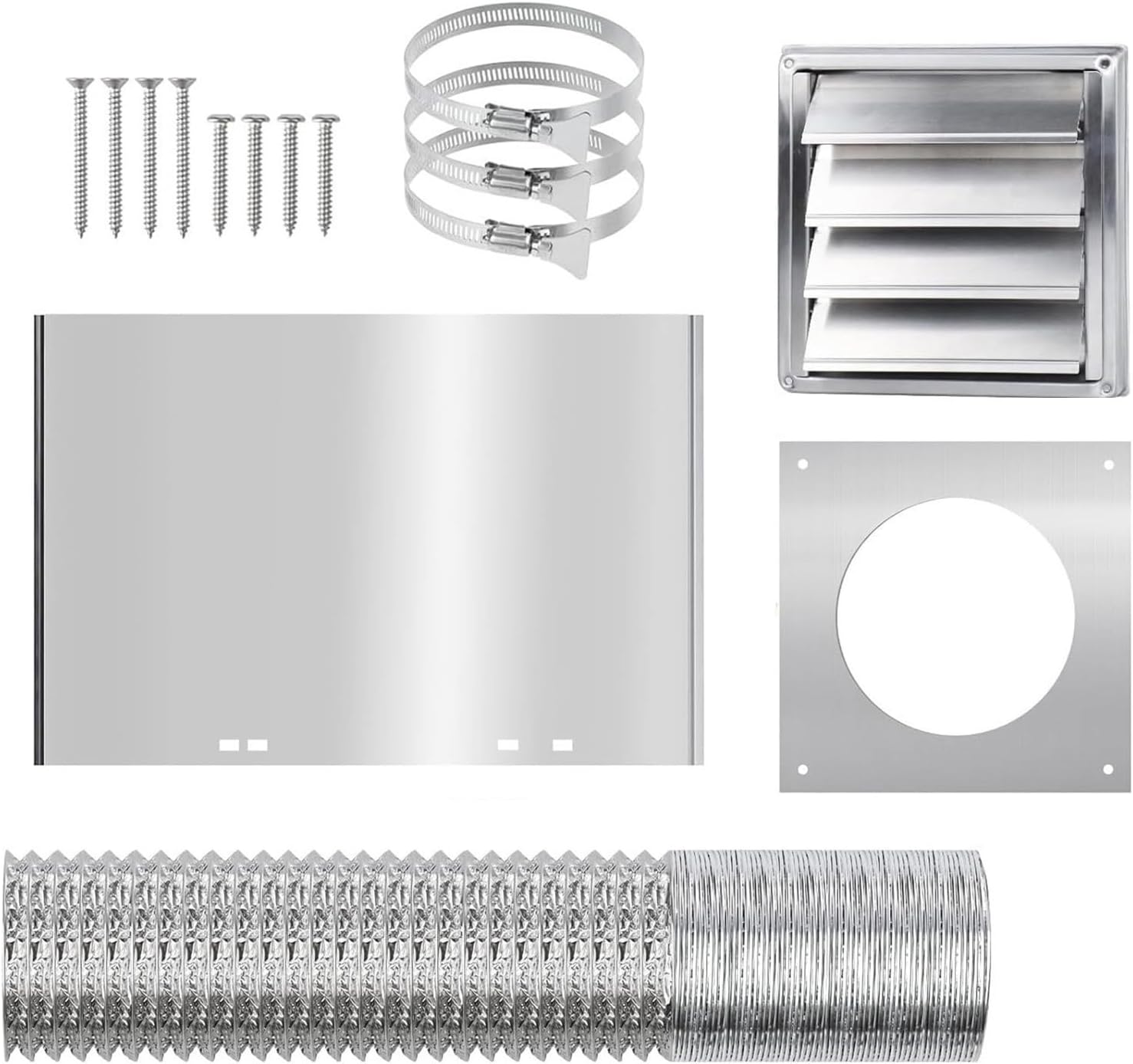 4Inch Dryer Vent Kits Through Wall With Hose/Duct Connectors/Plate Dryers Hoses Ducting Set Dryer Hose Ducting Kits
