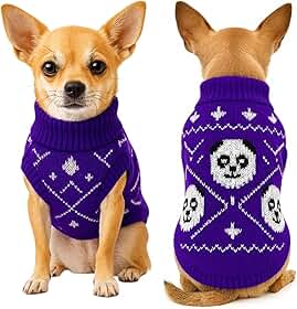 Suéter de Tricot para Cachorros e Gatos Roupinha de Lã Macia Tamanho M (Raças Pequenas) (PANDA AZUL, M)