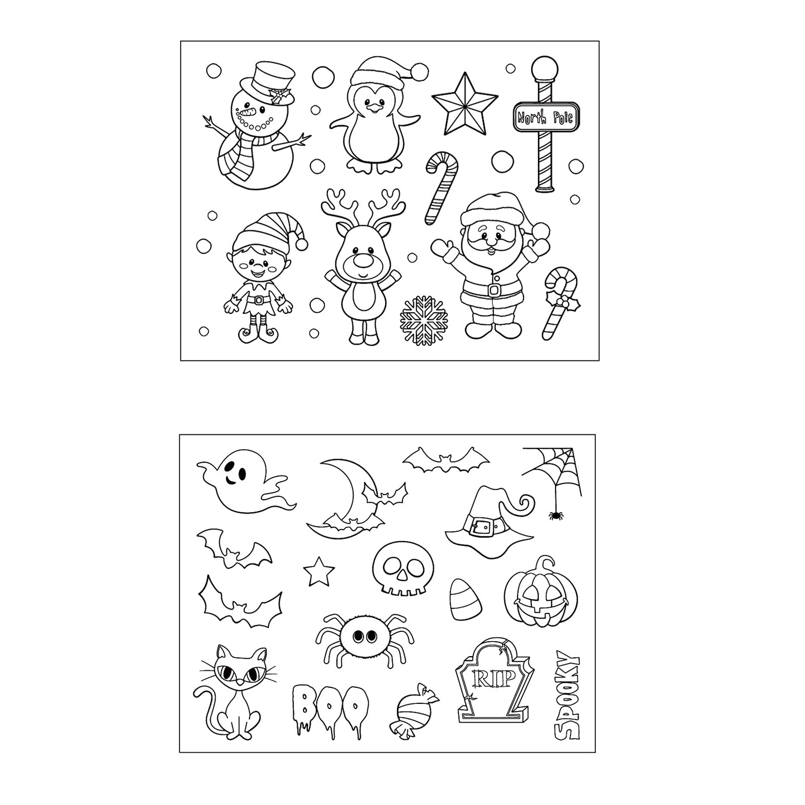 8 Sortes De Halloween Noël Timbre Transparent Carte De Timbre En Silicone Pour La Fabrication De Cartes Décoration Bricolage Scrapbook Journal Modèle De Carte De Voeux