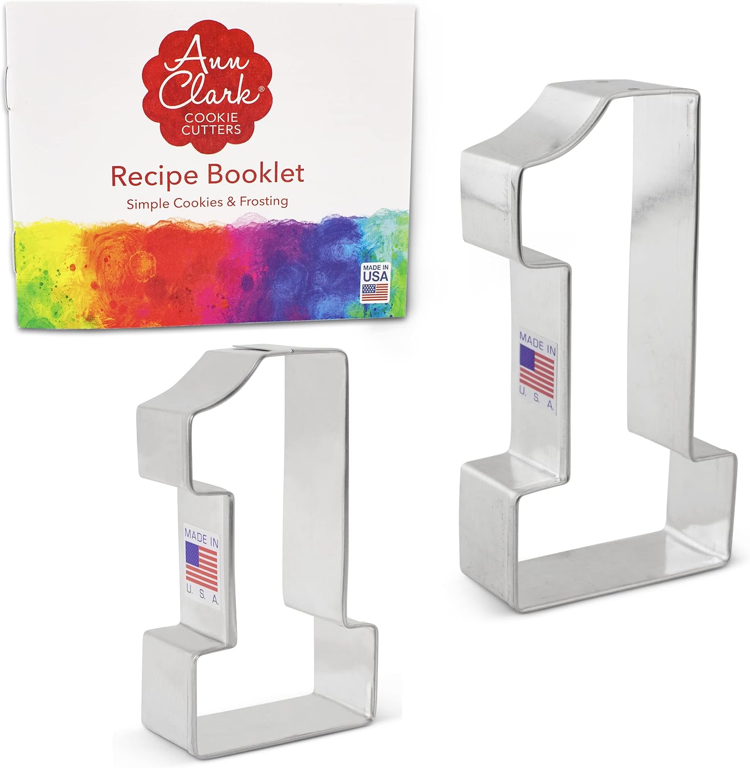 Number 1 Cookie Cutter 2-Pc Set Made in USA by Ann Clark