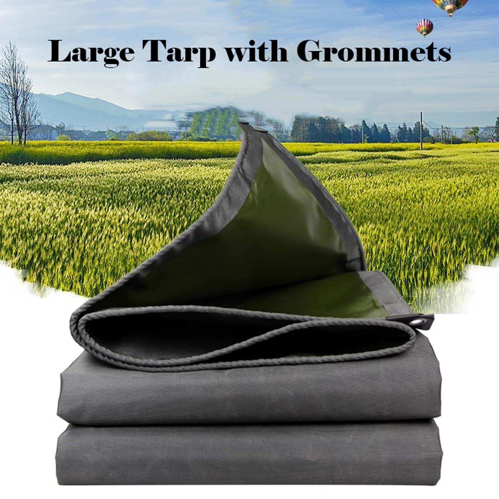 TARPAL Lonas Plateadas De 8 X 8 Pies, Cubierta Protectora Multiusos, Resistente Al Agua, Protección Contra La Nieve O Los Rayos UV, Bordes Reforzados Duraderos