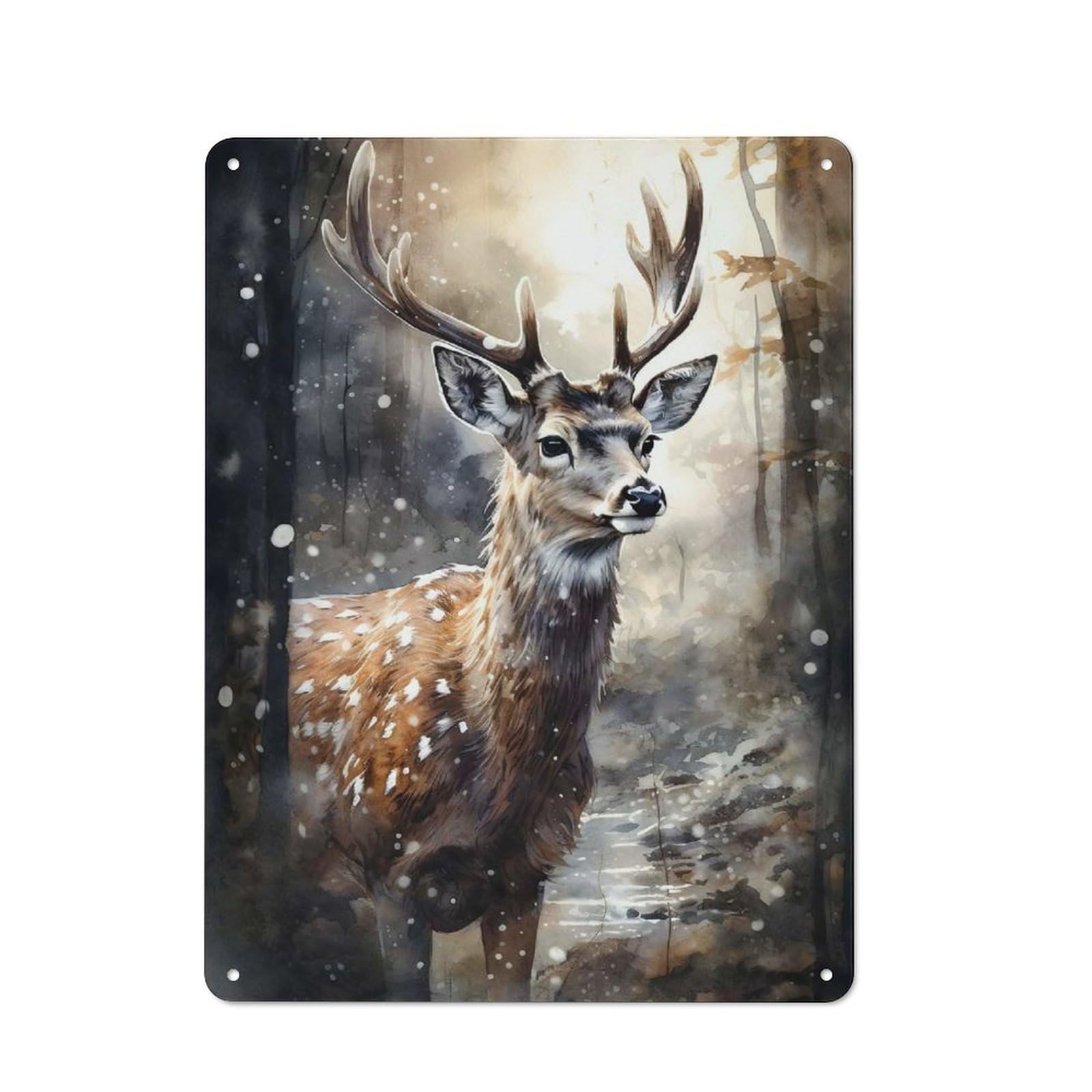 Junmoney Deer Animal Art Retro Kitchen Metal Sign 40X30cm Featuring Bistro Wall Plaque For Restaurant, Kitchen, Counter Or Breakfast Nook
