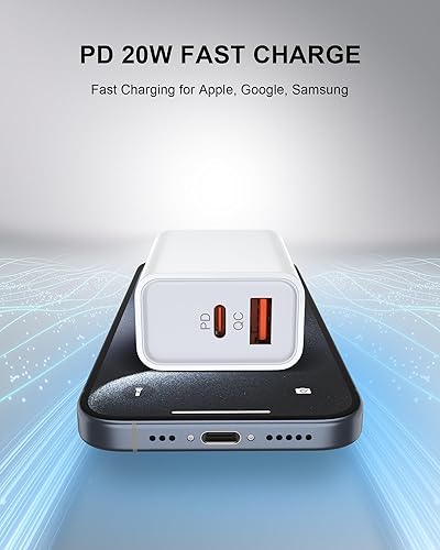 Miniatura 2 de Bloque de cargador, USB C Bloque de carga rápida Usbc Cargador de pared de doble puerto USB y tipo C Multi Puertos USB Enchufe USB para iPhone