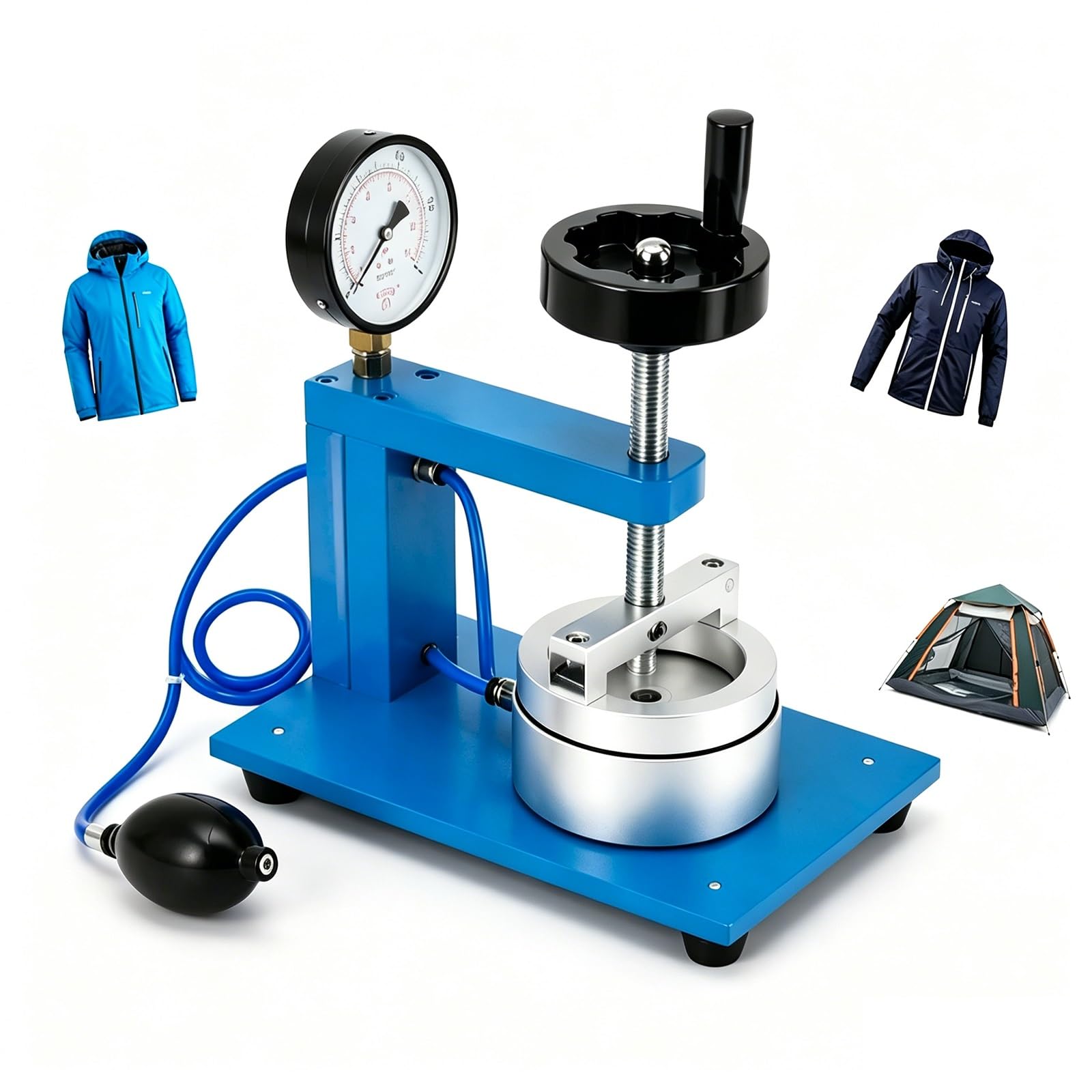 Tester ciśnienia hydrostatycznego do tkanin tekstylnych, ręczny zestaw manometrów z gumową kulką do pomiaru odzieży outdoorowej, toreb, namiotów (2000–20000 mm)