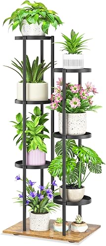 Miniatura 29 de iDavosic.ly Soporte para plantas para interiores y exteriores, estante de metal de 5 niveles para macetas grandes de alta resistencia, estante de